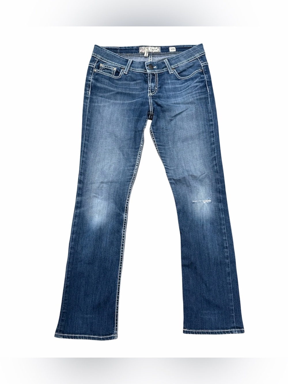 BKE Payton Women's Mid Wash Straight Leg Denim Jeans Low Rise - Size 30R
